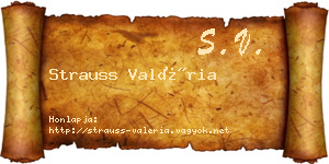 Strauss Valéria névjegykártya